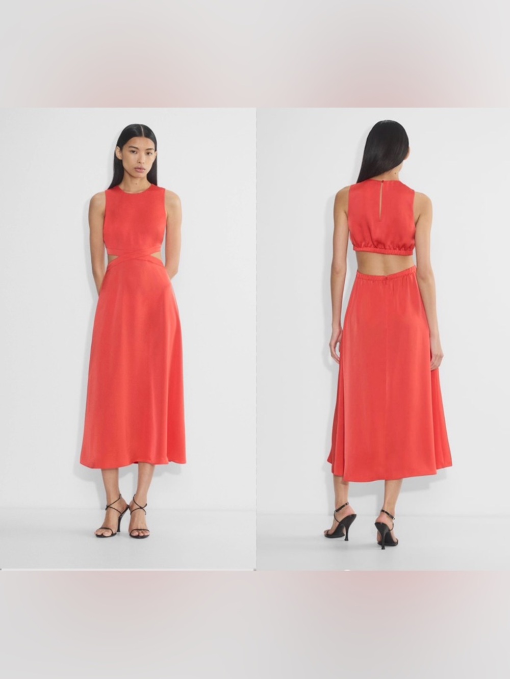 NWOTS Babaton Cella Satin Flare Maxi Dress Sz M
